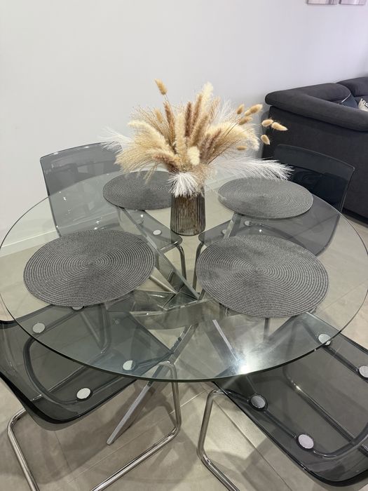 Mesa vidro 4 cadeiras
