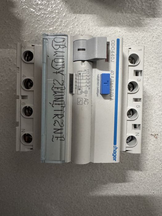 Hager Wyłącznik różnicowoprądowy 3P+N 40A 30mA 6kA AC CDC440J