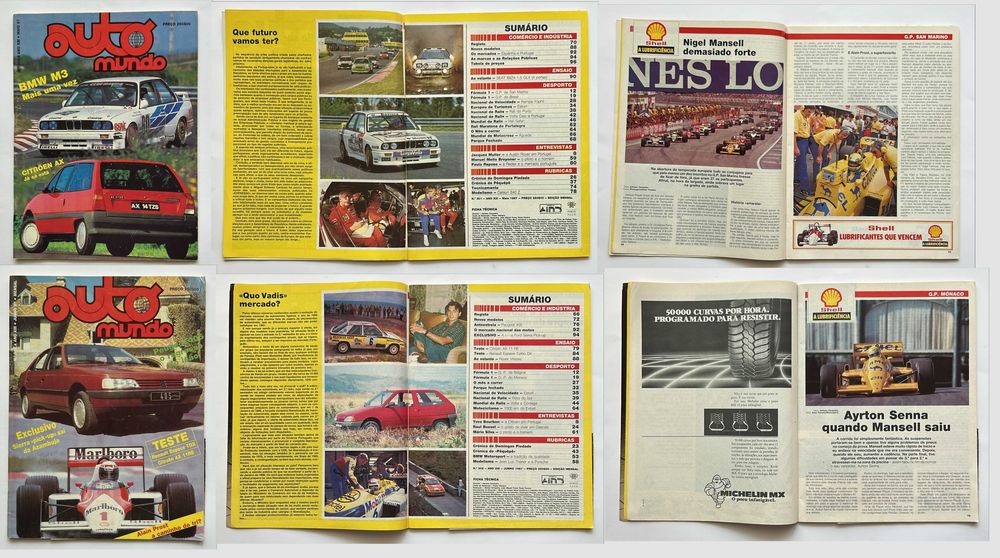 Coleção de revistas Auto Mundo de 1987