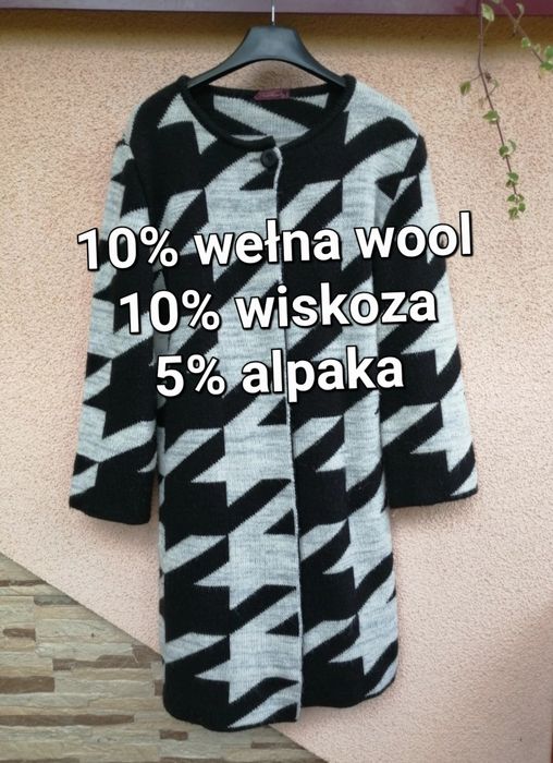 sweter kardigam S 36 10% wełna 5% alpaka zapinany jesień zima