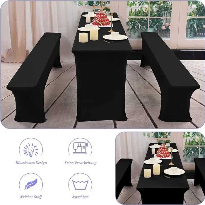 Nowe pokrowce / 1 stół + 2 ławki / obrusy / narzuta / nakładka !5!