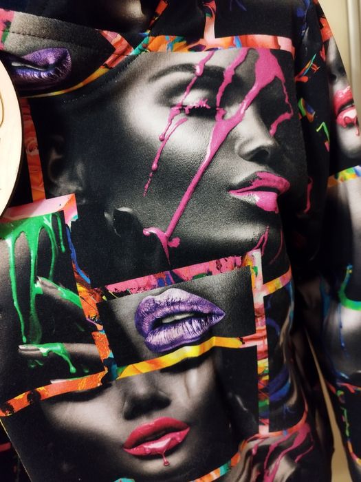 Bluza damska z kapturem Unikat Twarze M mega wyprzedaż