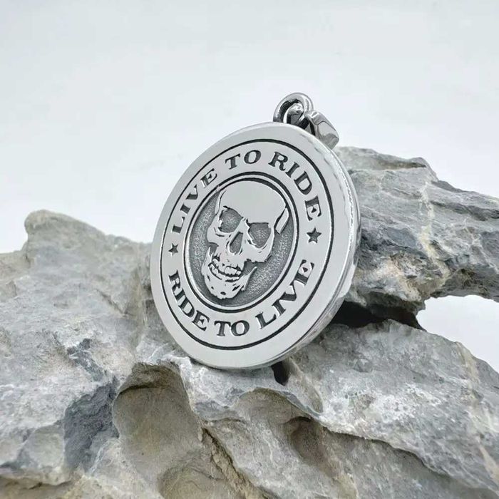 Брелок "LIVE TO RIDE - RIDE TO LIVE", сталь 316L - НОВЫЙ