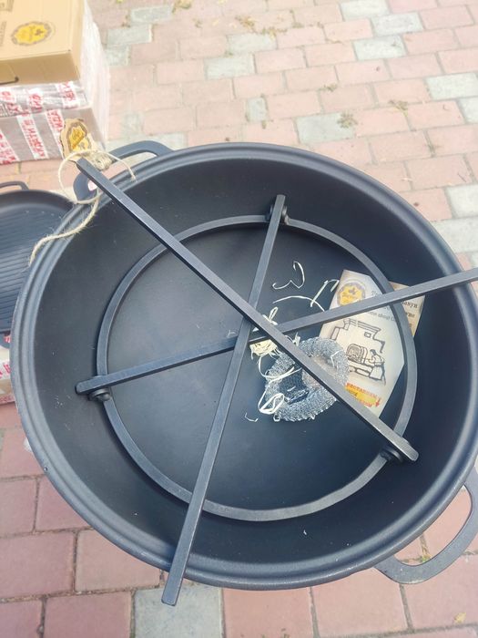 Казан чугунный 12 литров +подарок с крышкой сковородой