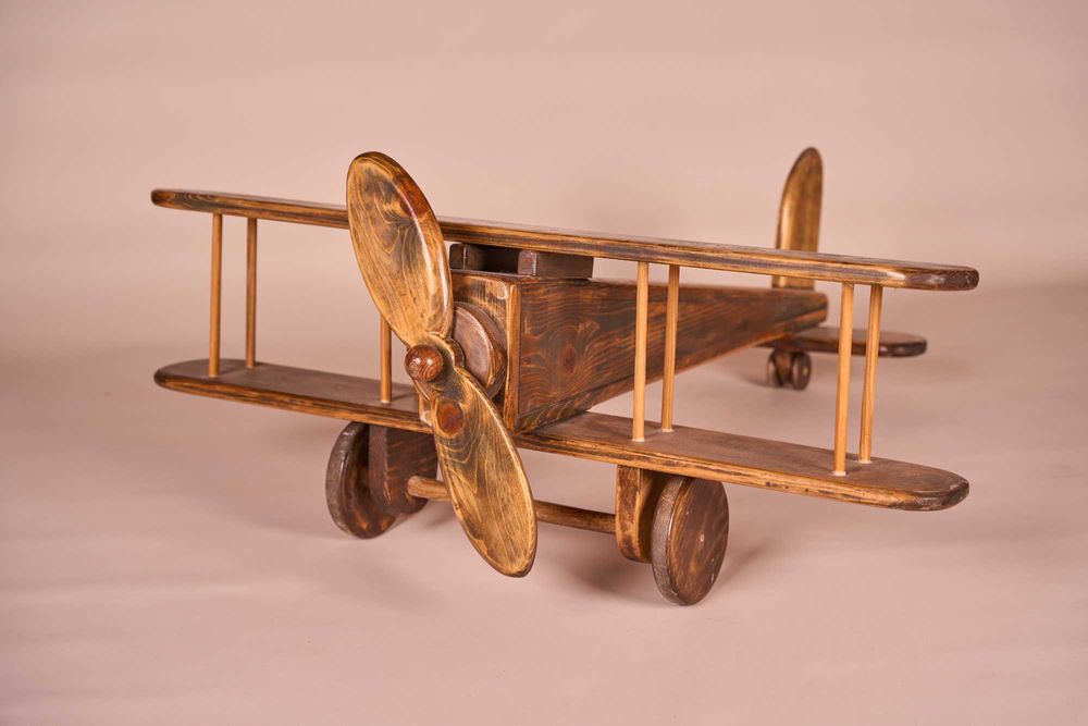 Drewniany Samolot do Sesji Fotograficznych + gratis czapka pilotka