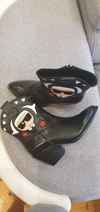 Karl Lagerfeld skórzane kowbojki rozm. 37 NOWE