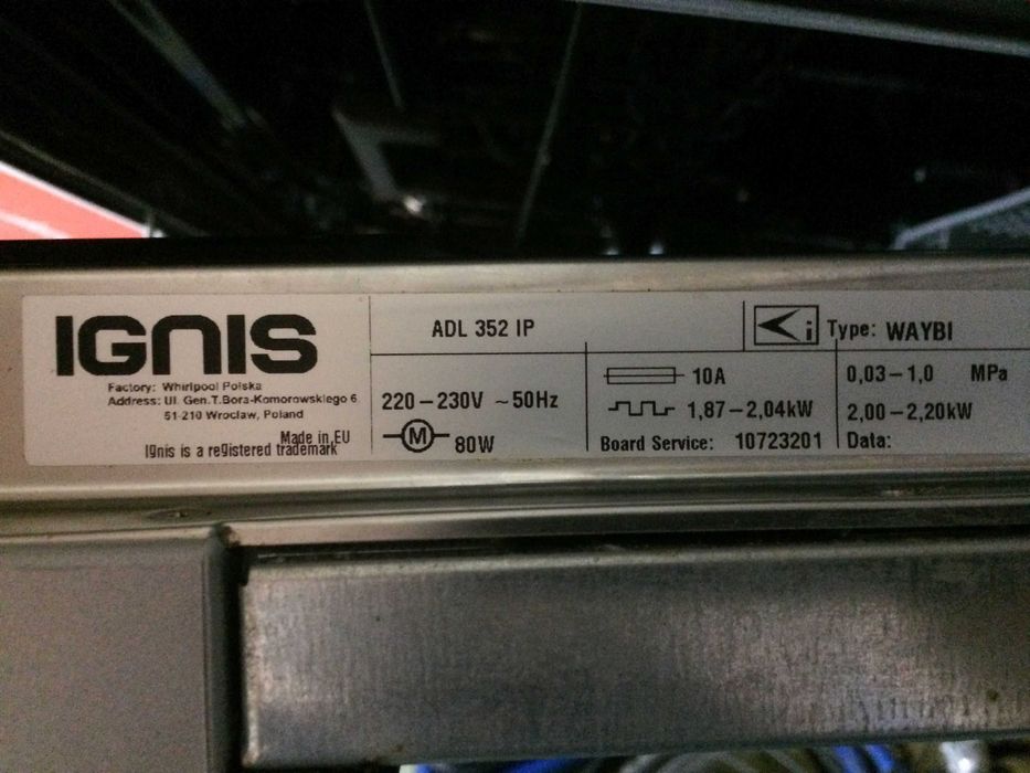 ZMYWARKA - Whirlpool / Ignis ADL 352 IP