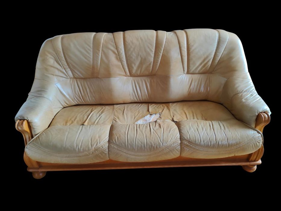 Skórzana kanapa + fotele