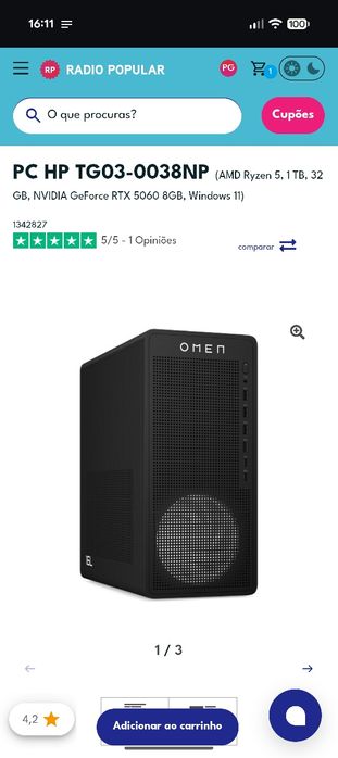 Pc gaming HP Omen Victus como novo