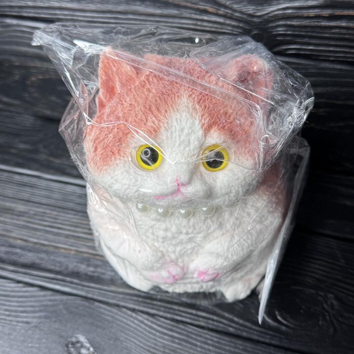 Великий антистрес сквіш з бусінками"Таба котик" 20 см