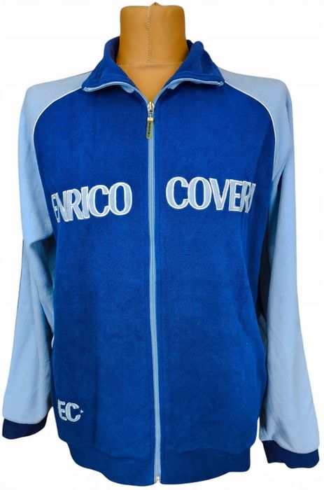Enrico coveri ciepła bluza polar rozsuwana niebieska 52