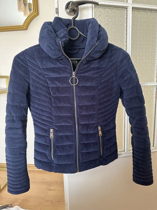 Guess kurtka welurowa granatowa XS/34