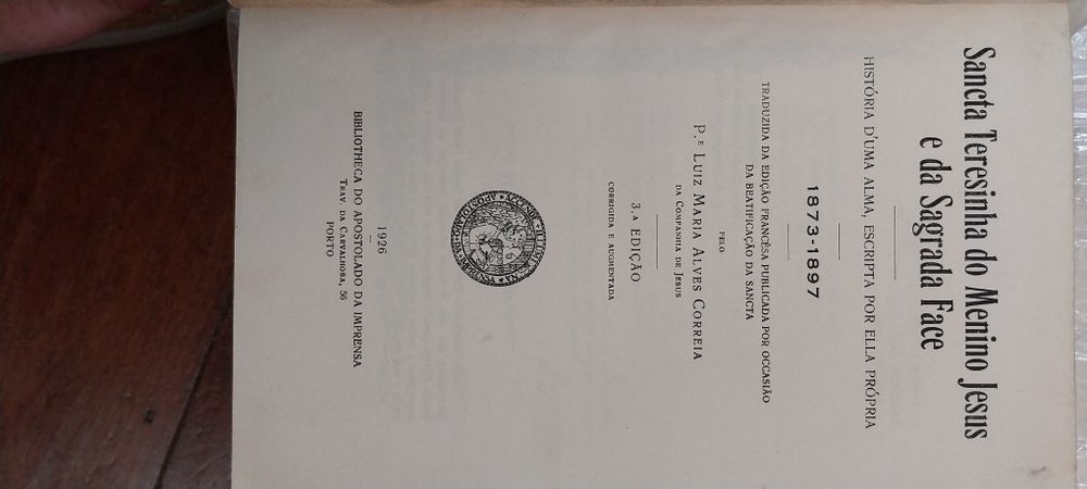 Historia de uma Alma de Santa Teresinha do Menino Jesus de 1926