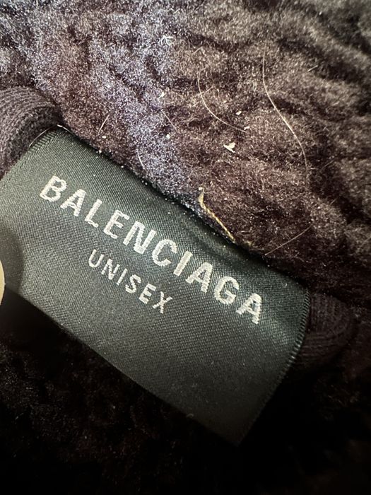 Balenciaga Fur hoodie bluza ocieplana z futrem