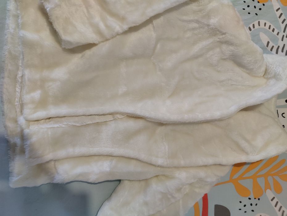 Casaco feminino vintage pêlo branco