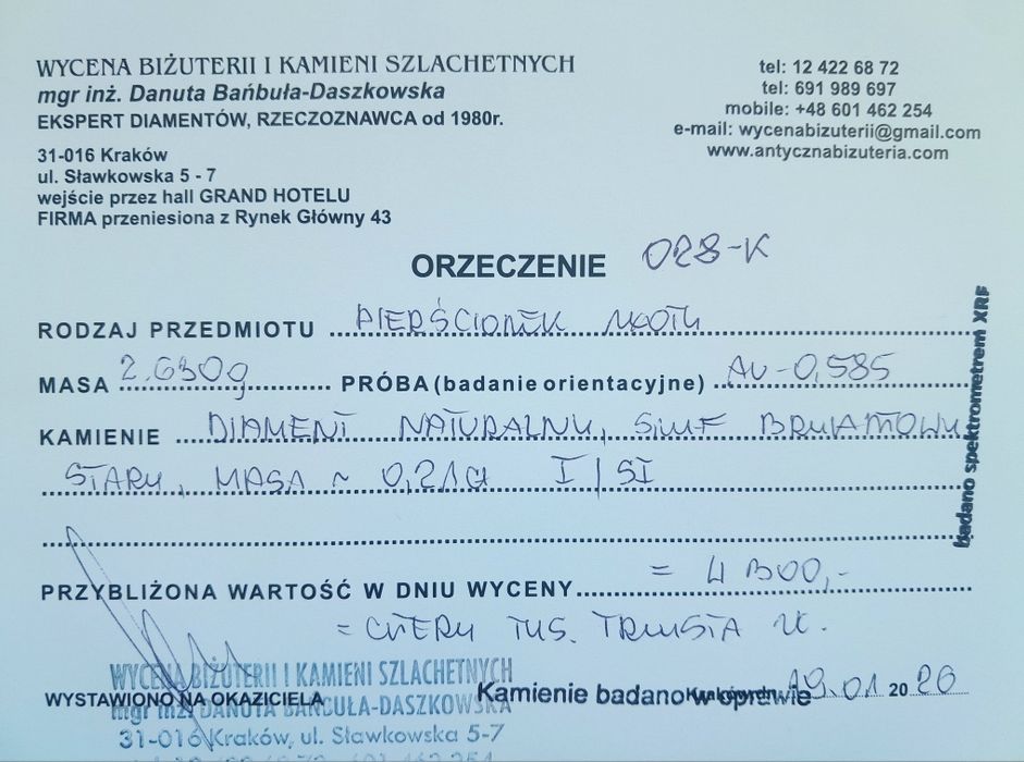 R.6 Antyk Pierścionek Obrączka Soliter Brylant stary szlif WYCENA