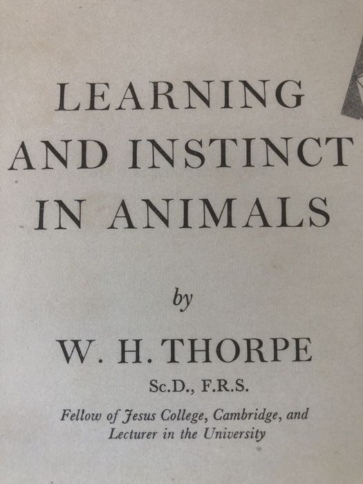 Book "Learning and Instinct in Animals"