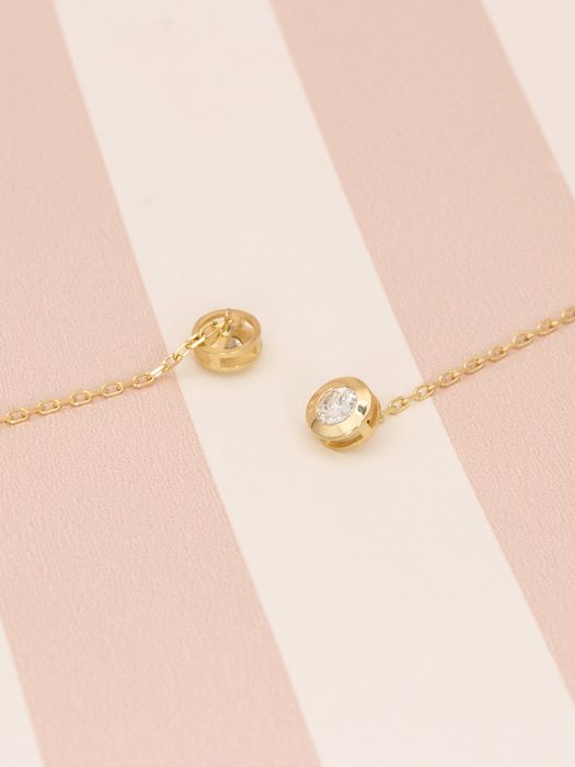 Złote 585 kolczyki z cyrkonią przeciągane, nowe, kolczyki łańcuszki