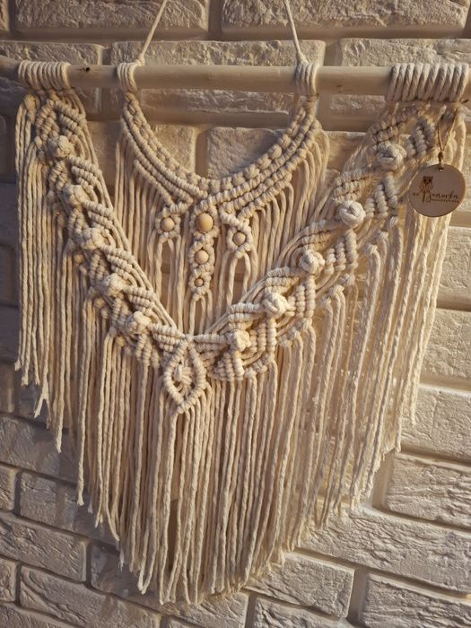 Makrama Jaśmina boho wystrój salonu sypialni handmade na prezent