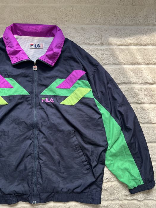 FILA 90s Vintage (L) Retro Jacket мужская олимпийка кофта ветровка спо