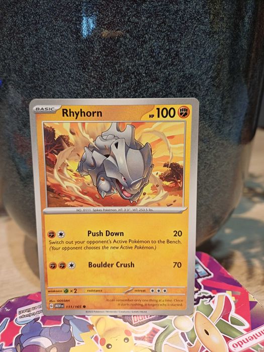 Carta Pokémon Rhyhorn #111 Pokemon Scarlet & Violet 15