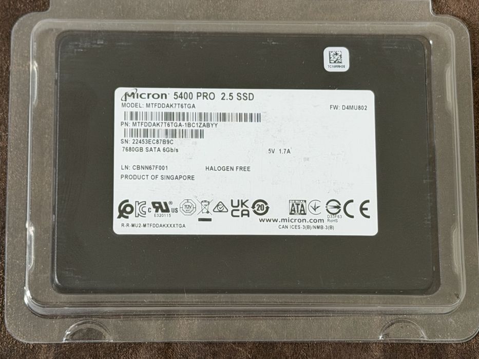 Dysk serwerowy Micron 5400 PRO 7.68TB Sata III