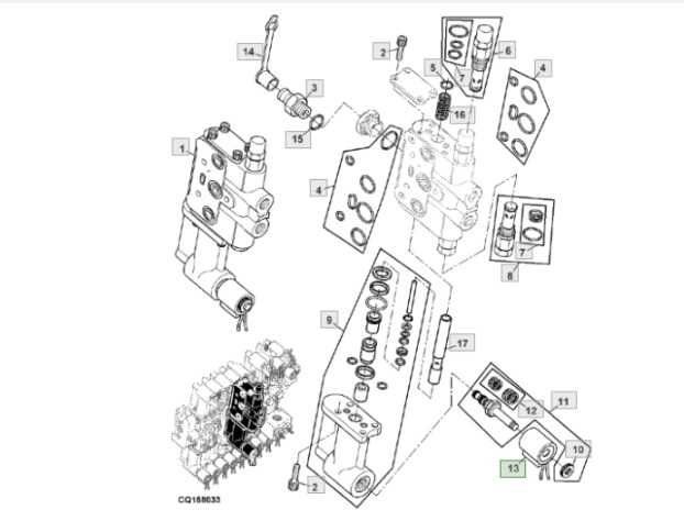 DQ69895 cewka sekcji rozdzielacza hydraulicznego John Deere 1450,1550