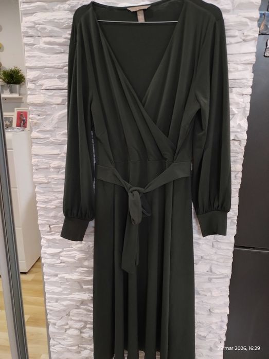 Sukienka H&M khaki komunia okazja r.44/46/48