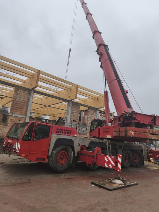 Usługi dźwigowe do 200t, podnośniki koszowe do 30m, transport hds