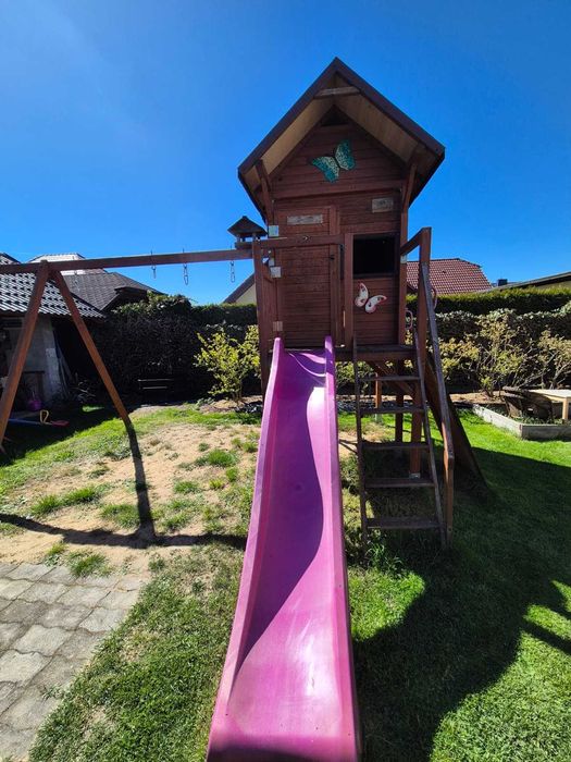 Domek dla dzieci do ogrodu, huśtawka