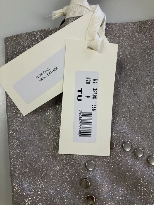 Mala Kenzo 100% pele prateada brilhante