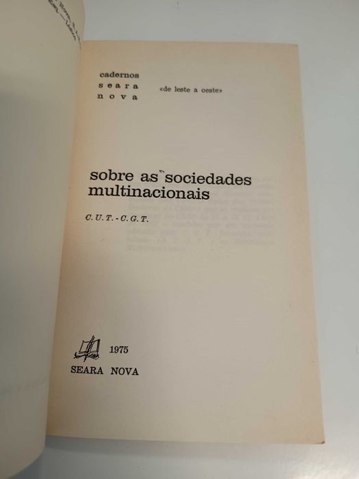 Sobre as sociedades multinacionais, de Cut-Cgt