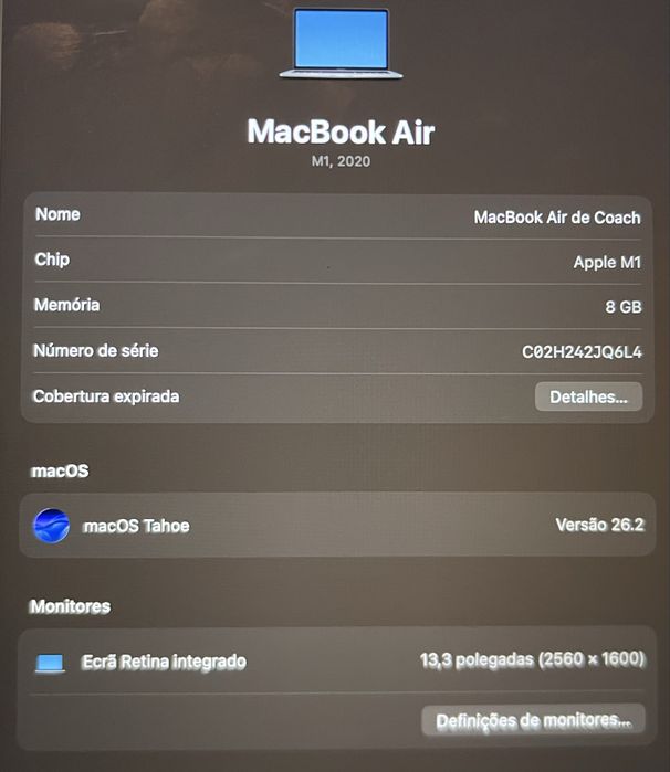 Macbook Air M1 2020