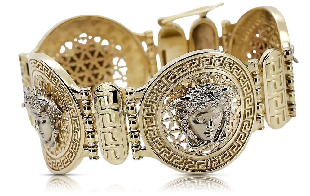 Złota bransoleta grecki wzór meduza 14k 585 cob001yw Wrocław biżuteria