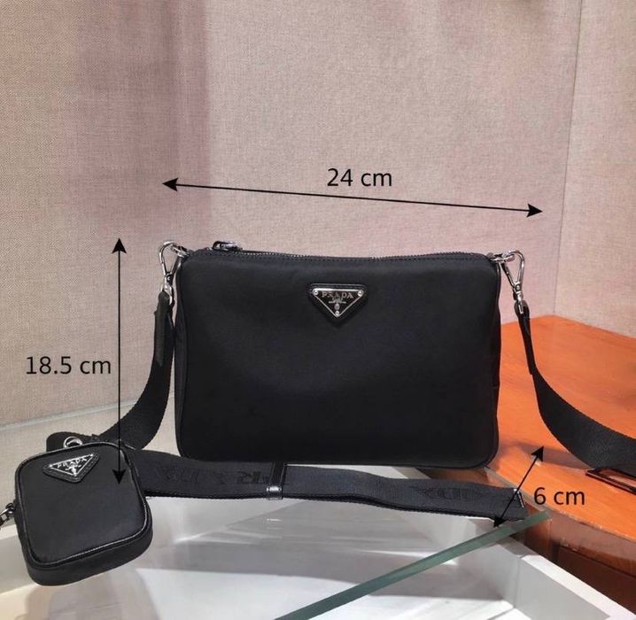 Сумка Prada 2VH113 Re-Nylon and Saffianо bag чоловіча чорна мужская