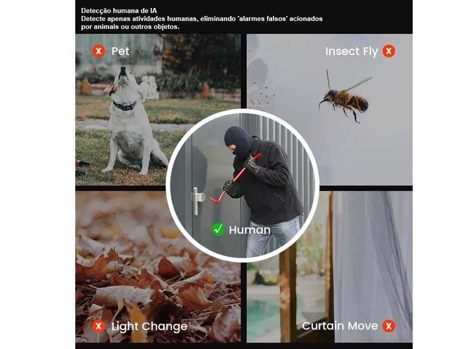 Câmara Vídeo Vigilância Exterior TUYA WiFI 3MP Visão Noturna (NOVO)