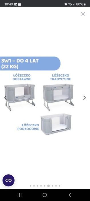 Łóżeczko chicco next2me