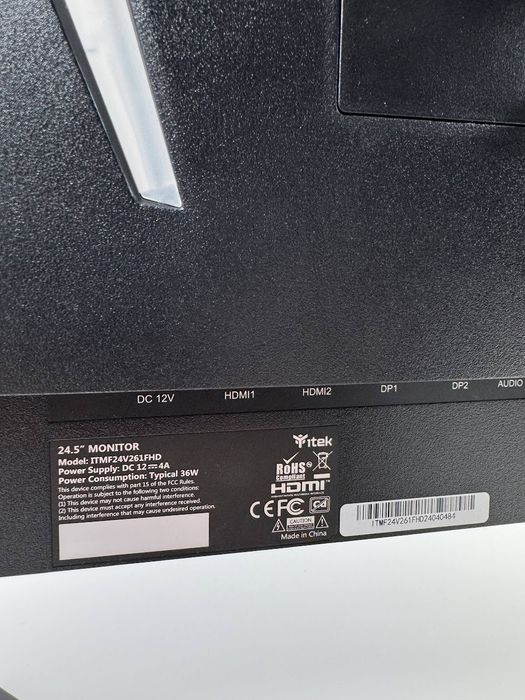 Monitor Itek GGF 24.5" (1920x1080 px, 16:9, Panel VA, 260 Hz, 1 ms, HDMI, DP, HDR, RGB, Adaptive Sync) (ITMF24V261FHD)