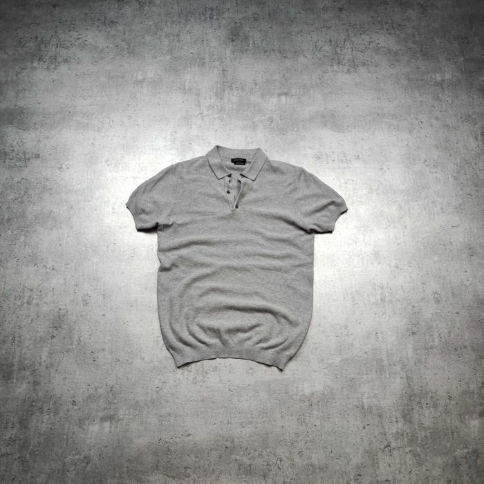 MĘSKA Elegancka Pleciona Koszulka Polo SlimITALY Premium Massimo Dutti