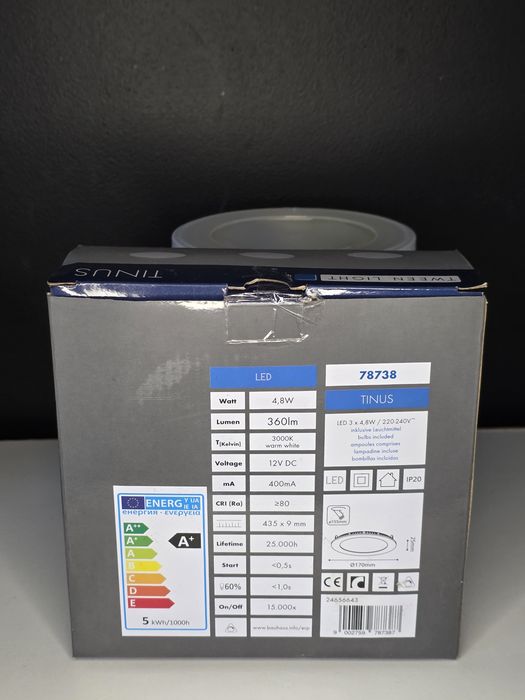 Zestaw 3 opraw LED wpuszczanych Tween Light Tinus – nowe w pudełku