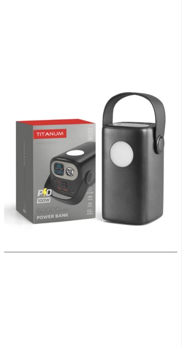 Повербанк 60000mAh TITANUM WC60 PD100W Black