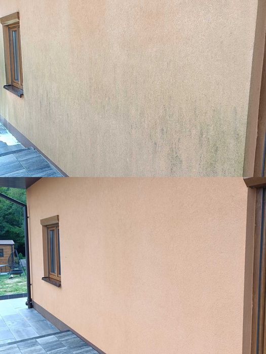 Mycie kostki brukowej elewacji dachów,tarasów, hal