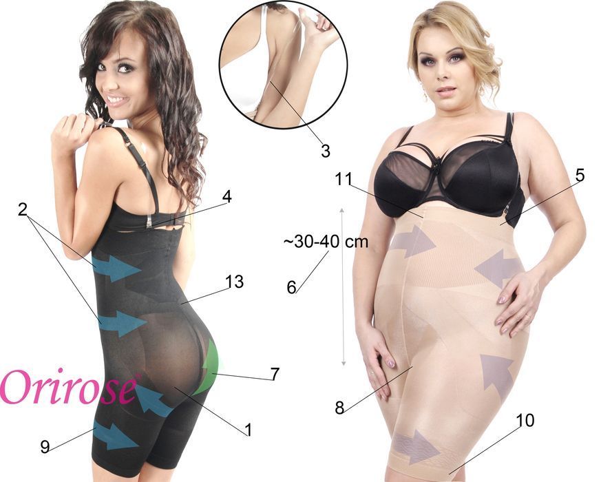 Orirose WYSOKIE Majtki WYSZCZUPLAJĄCE brzuch MODELUJĄCE uda size plus