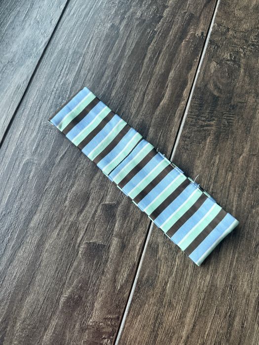 Niebieska opaska w paski white blue headband