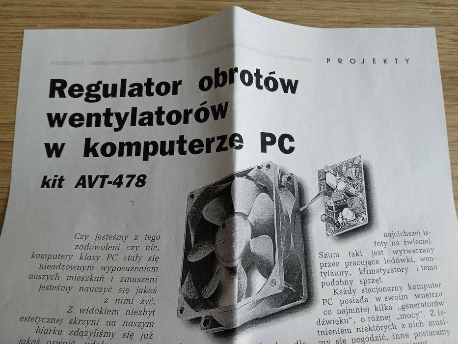 Regulator obrotów wentylatorów w komputerze PC kit AVT 478