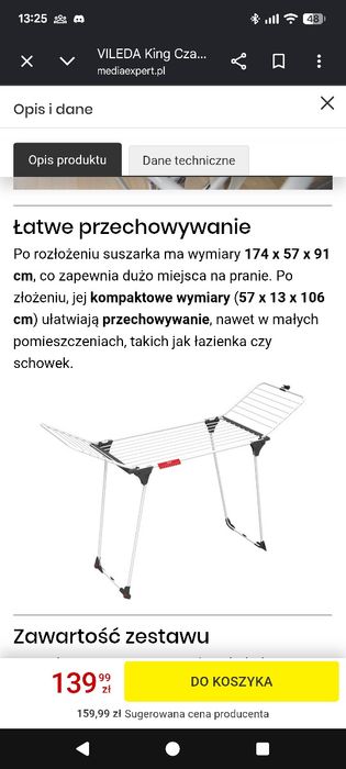 Suszarka Vileda Rozkładana