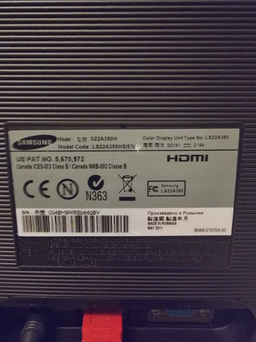 Monitor Samsung SyncMaster SA350 24" Full HD IPS 60HZ