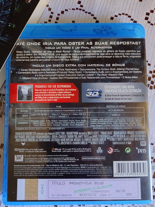 Prometheus BLU Ray
