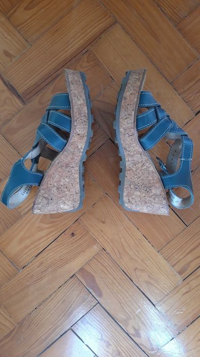 Sandália com salto alto Fly London, azul petróleo, nº 37