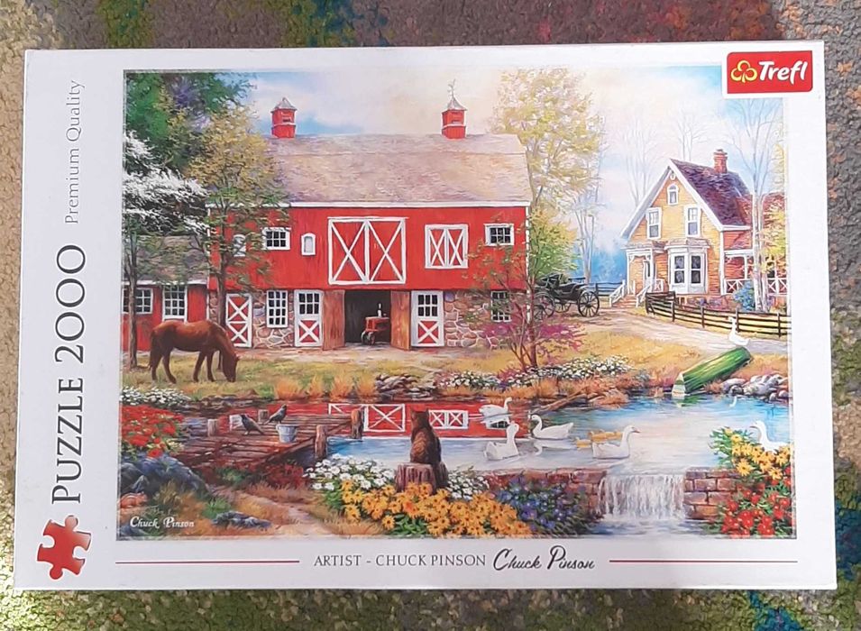 trefl 2000 puzzle wieś farma sielanka